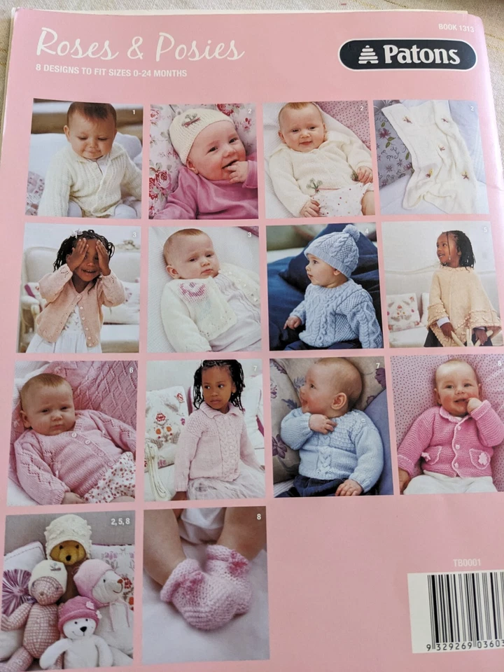 Patones, ROSAS Y POSES, tallas 0-24 meses. 4 y 8 capas. Libro patrón tejido bebé Foto 2 de 4