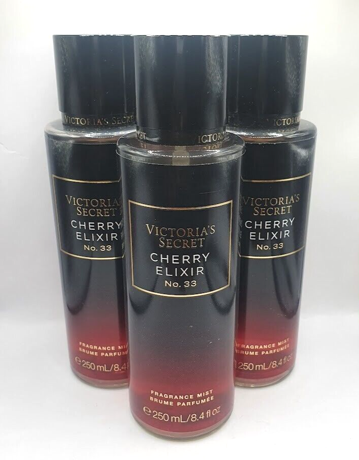 VICTORIA'S SECRET CHERRY ELIXIR 33 BODY MIST FL OZ (SET OF 3)