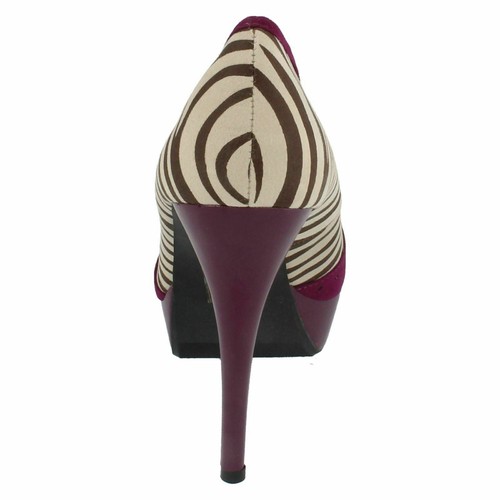 Ladies F9490 stripe court shoe by Spot On £5.99 - Picture 16 of 17