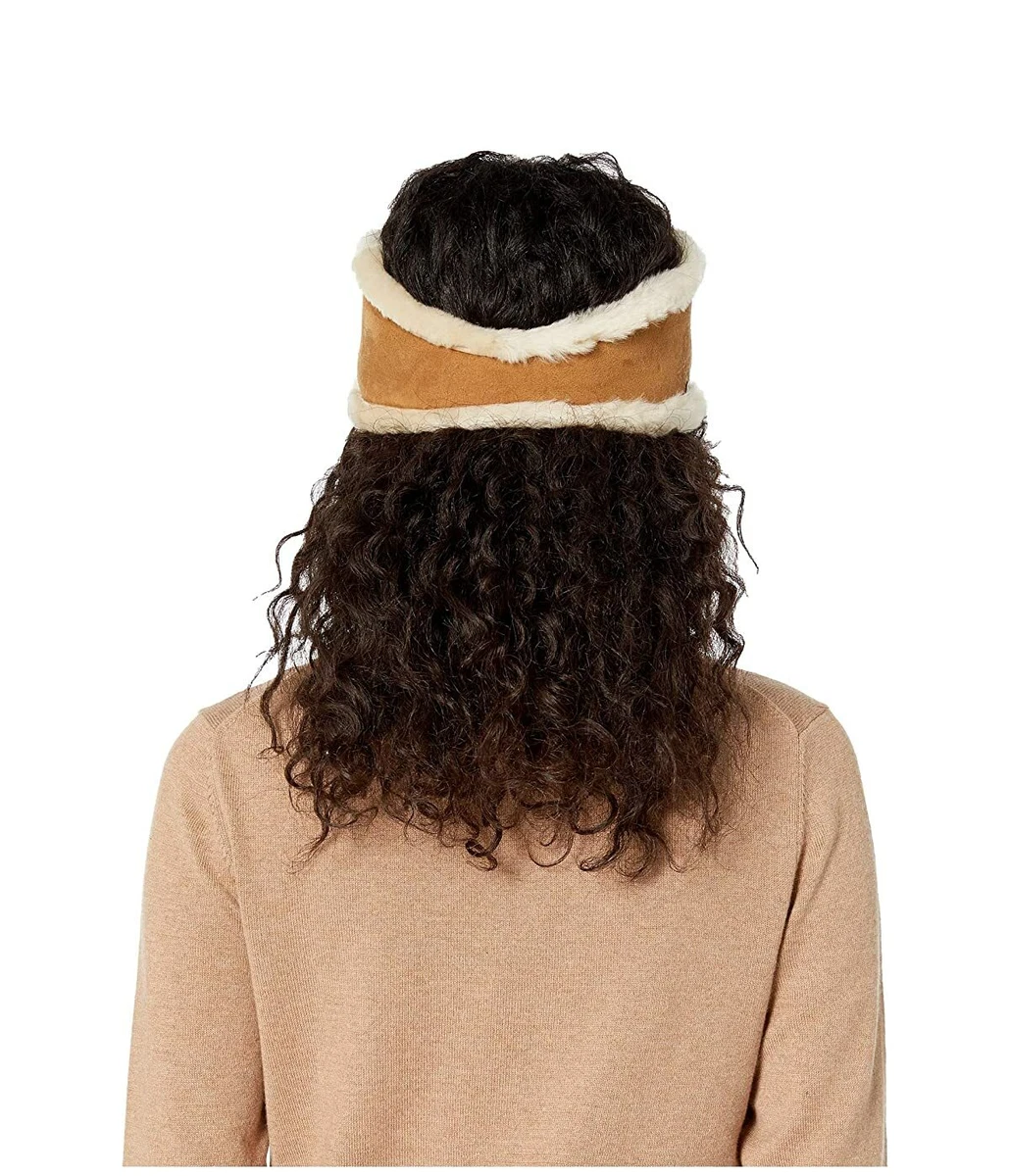 Womens UGG Water Resistant Sheepskin Reversible Headband - Chestnut, Size  L/XL