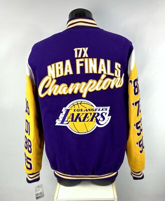 NBA Los Angeles Lakers スタジャン XL Lakers Jacket Los Angeles 17 Time NBA FINALS Cotton Jacket L XL | eBay