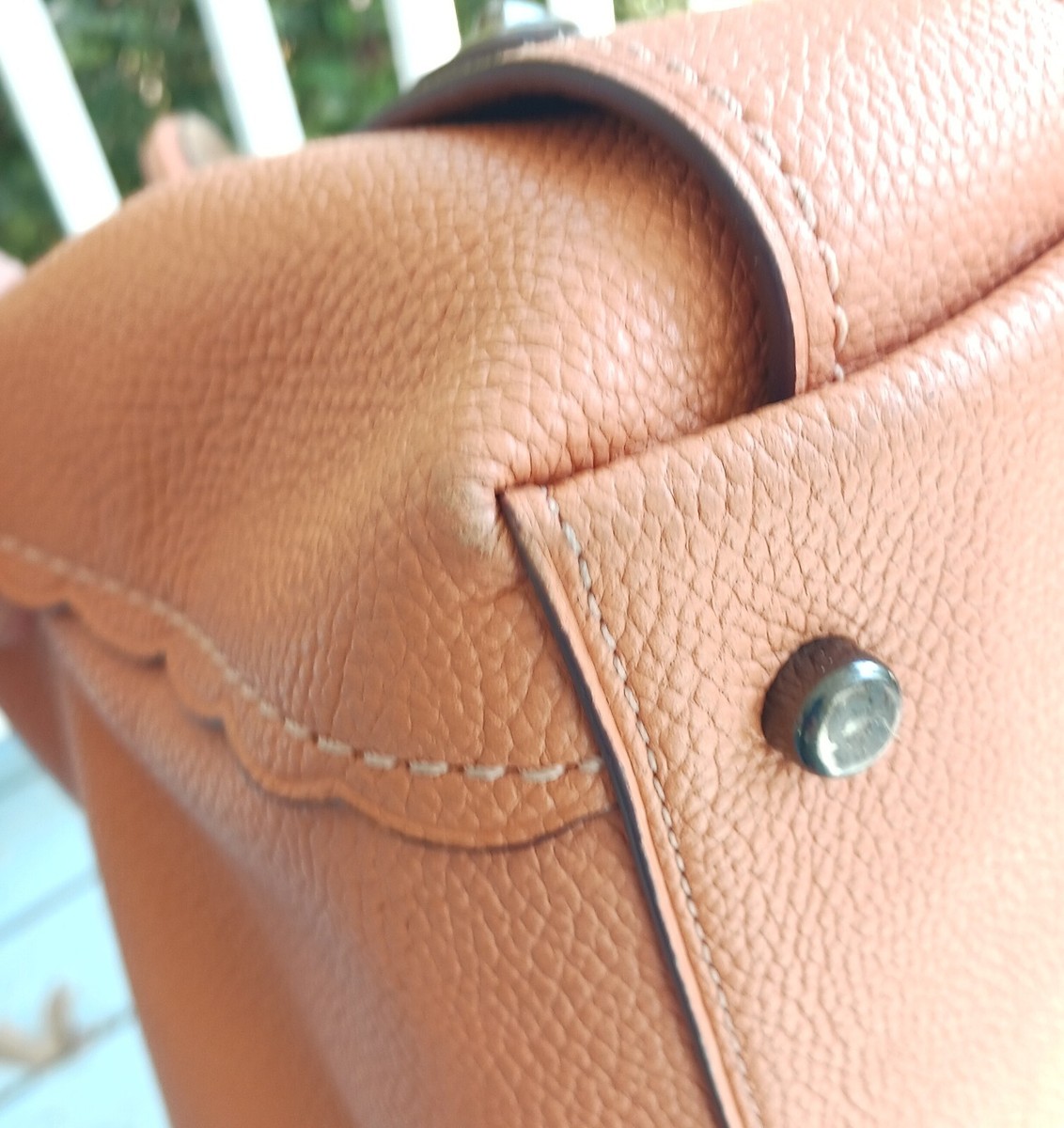 Coach 29336 MEDIUM Peach Edie Turn Lock 31 W/Rivets Shoulder Bag