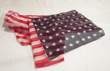 AVON Red White & Blue American Flag Scarf 12" x 50" - new old stock