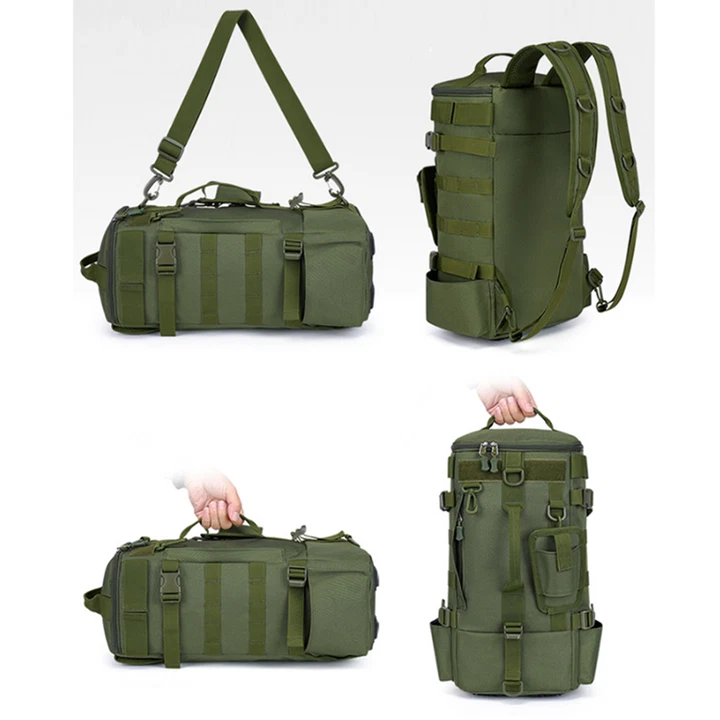 Mochila para aparejos de pesca con soporte para caña grande impermeable para 4 cajas de aparejos Lg Foto 2 de 4