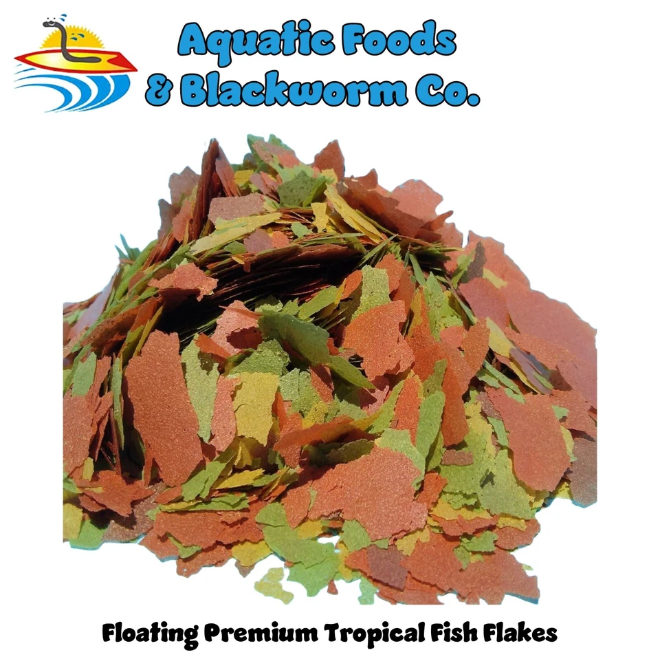 AQUATIC FOODS INC. Tropical Fish Flakes, Premium All Tropicals, USA Made