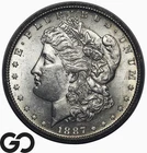 1887-S Morgan Silver Dollar Coin, Flashy Choice BU++/Near Gem