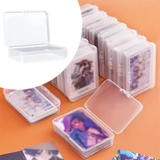 Clear Plastic Trading Card Storage Box Holder Playing Game Cards Case Organizer