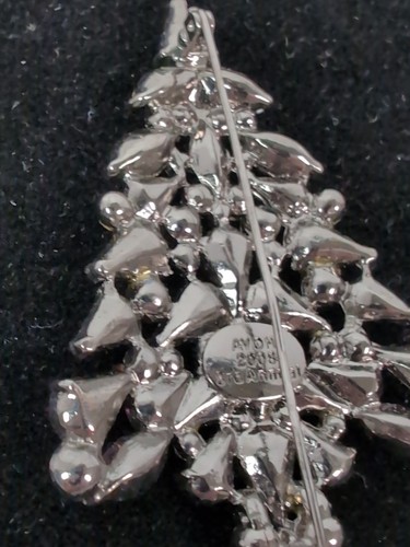 Broche prendedor Avon 2006 firmado tercer año árbol de Navidad AB colorido estrás 3" - Imagen 3 de 3