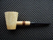 Missouri Meerschaum Corn Cob Pipe Mark Twain Straight Black Danish Stem