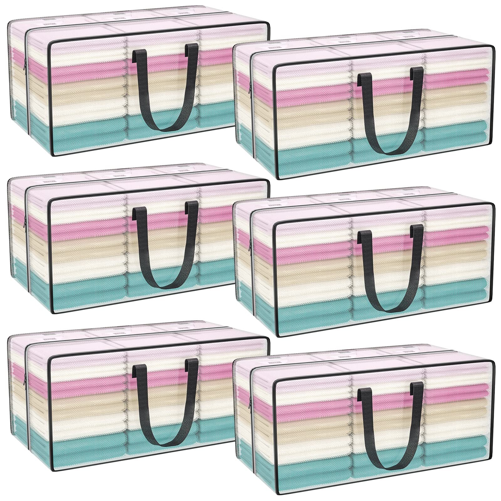 Clear Storage Bags with Zipper, 2 Pack Large Moving Bags Heavy Duty Extra Lar...