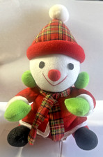 Snowman Plush Toy Christmas Holiday Stuffed Animal Decor Collectible 10"