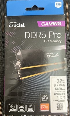 Crucial pro DDR5-6400 RAM 32GB kit (2x16GB) cl32 tested | eBay