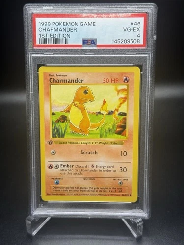 1st Edition PSA 4 Charmander  BLACK DOT ERROR Shadowless