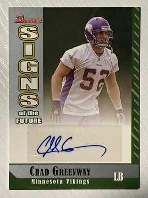 Chad Greenway 2006 Bowman Signs of the Future Auto Autograph Vikings Iowa
