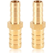 Messing Schlauchverbinder 10mm x 6mm, Reduzierst&uuml;ck, Widerhaken, 2 St&uuml;ck
