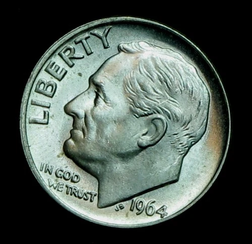 1964 Roosevelt Silver Dime Uncirculated (T176)