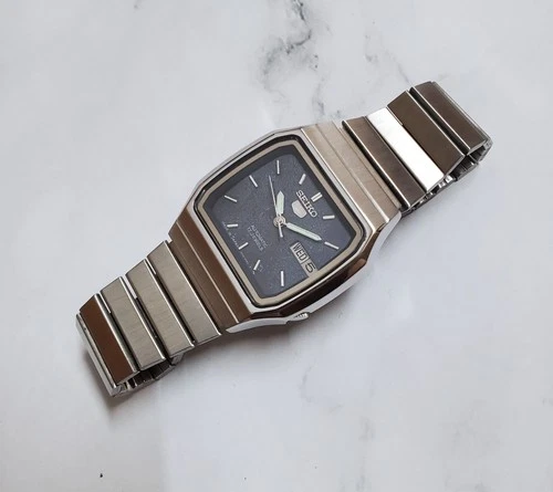 Seiko TV SKXK97 1990 Blue Stardust Sunburst Dial Vintage Retro Ultra Rare Auto