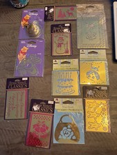 BRASS EMBOSSING STENCILS LOT OF 14 Assorted NEW NIP Cards, Tags, Scrapbooking