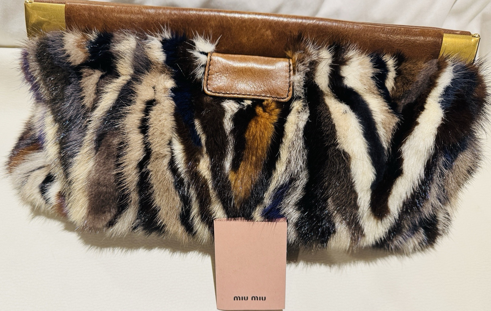 Miu Miu Clutch Bag In Rainbow Mink Patchwork Mult… - image 18