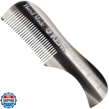 Kent A 81T Graphite X-Small Gentleman's Beard and Mustache Pocket Comb, Fine 