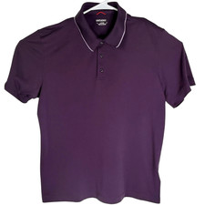 UNTUCKit Men's Bennett Collared Short Sleeve Golf Polo Shirt Purple Size Large