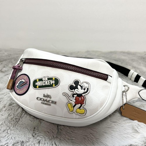 Bolso Corporal Coach Disney Colaboración Mickey Mouse Limitado Para Mujer USADO DE JAPÓN - Imagen 2 de 16