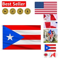 Flag of Puerto Rico 3x5 Ft - Elegant and Sturdy for Indoor Outdoor Setup