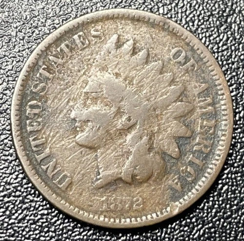 1872 Indian Head Cent Penny 1c VG Very Good Details Key Date Bold ‘N’