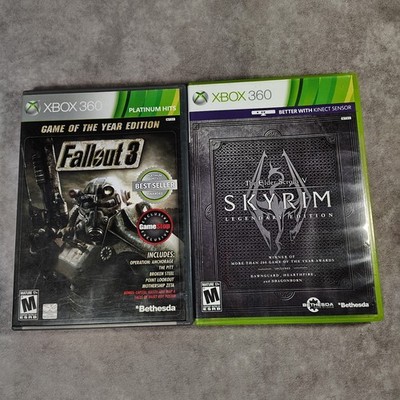 Skyrim Legendary Edition and Fallout 3 Game Of The Year Xbox 360