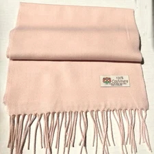 Women Girl 100% CASHMERE SCARF Made in England SOLID Light Pink SOFT Wool #A