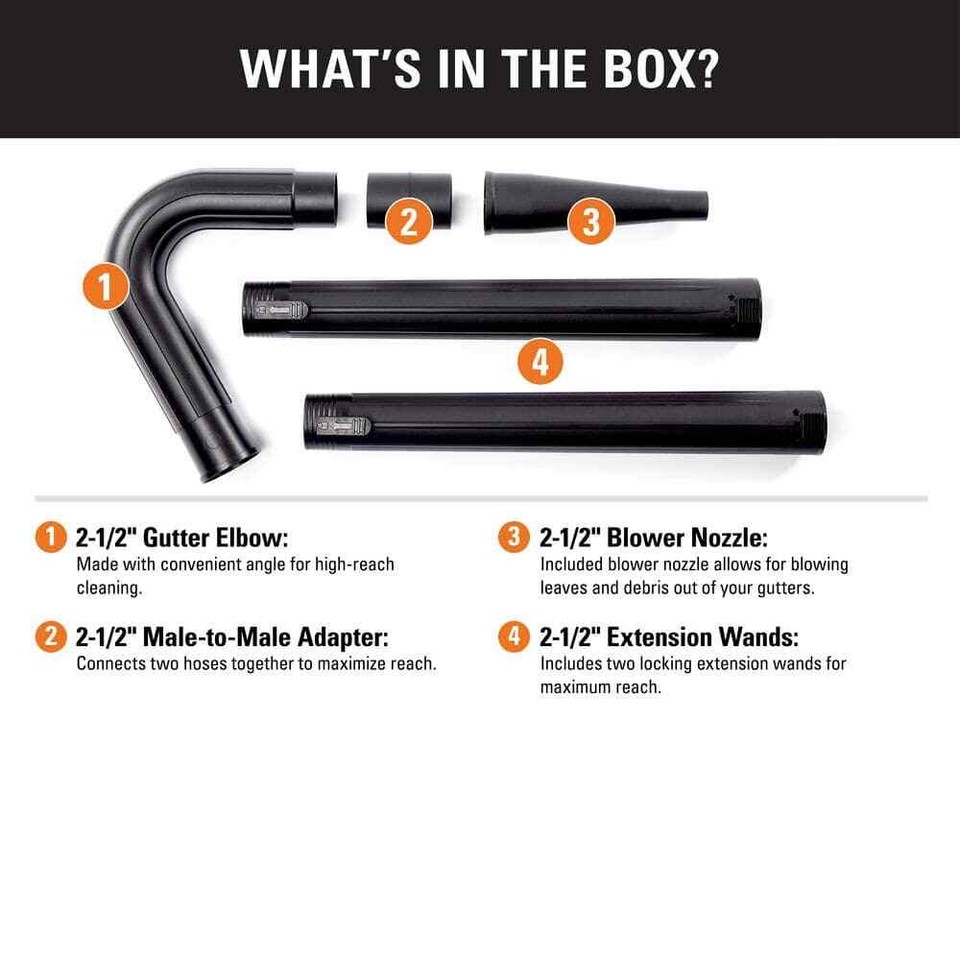 21/2 in.Gutter Cleaning Accessory Kit Shop Vac Attachment RIDGID Wet