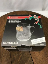 Set of 4 Les Verreries De Saint Gobain Duralex Christmas Mugs Cup Tempered Glass