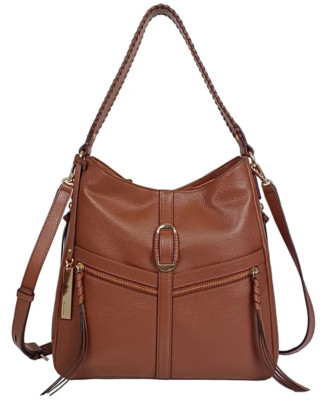 Lodis Priscilla Leather Tote Bag Chestnut Gold