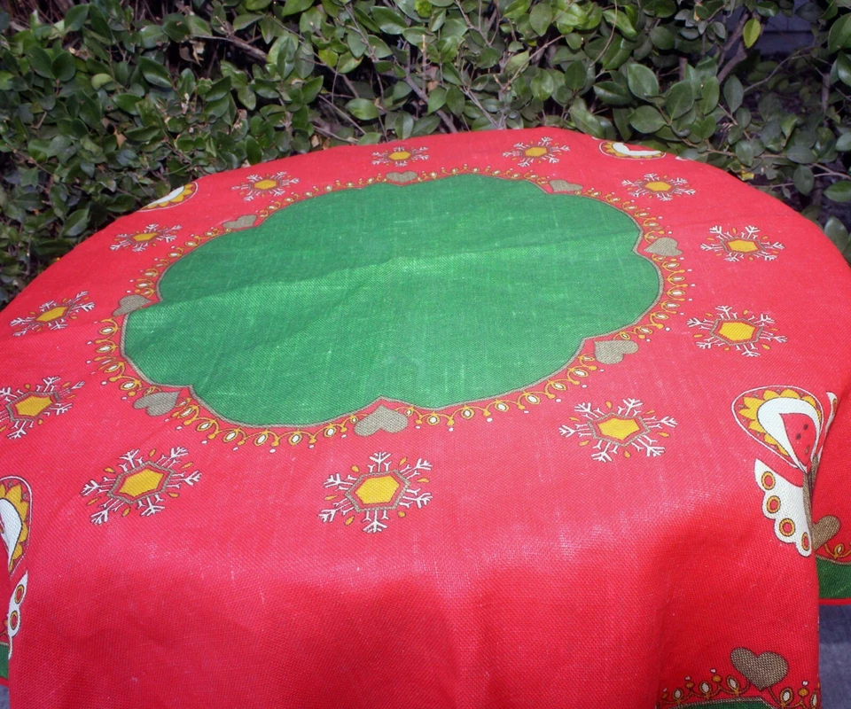 Mesa Navidad Copos de Nieve Ángeles Corazones Rojo Verde De Colección Alemania Foto 2 de 4