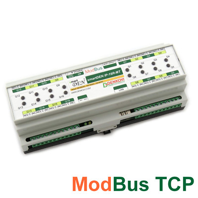 Denkovi smartDEN ModBus-TCP 16 Relays Module - DIN RAL BOX, Web, HTTP API