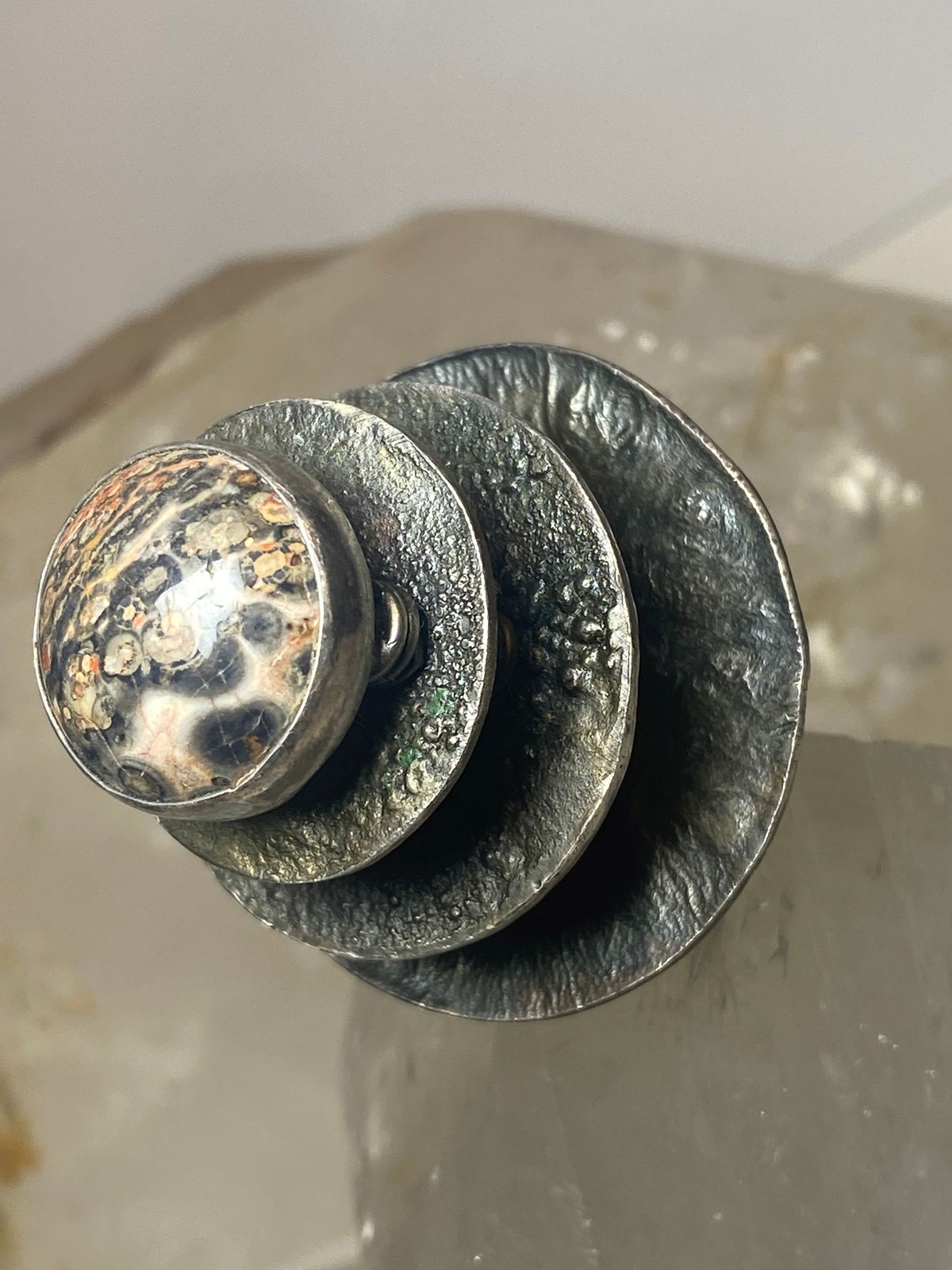 Bumblebee jasper ring statement boho band size 7 … - image 4