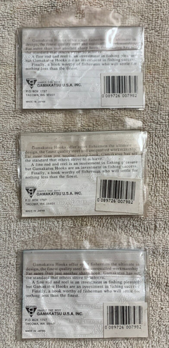 Gamakatsu Rubber Worm Style Size 1/0 Hooks 3 Pack Lot - Picture 2 of 8