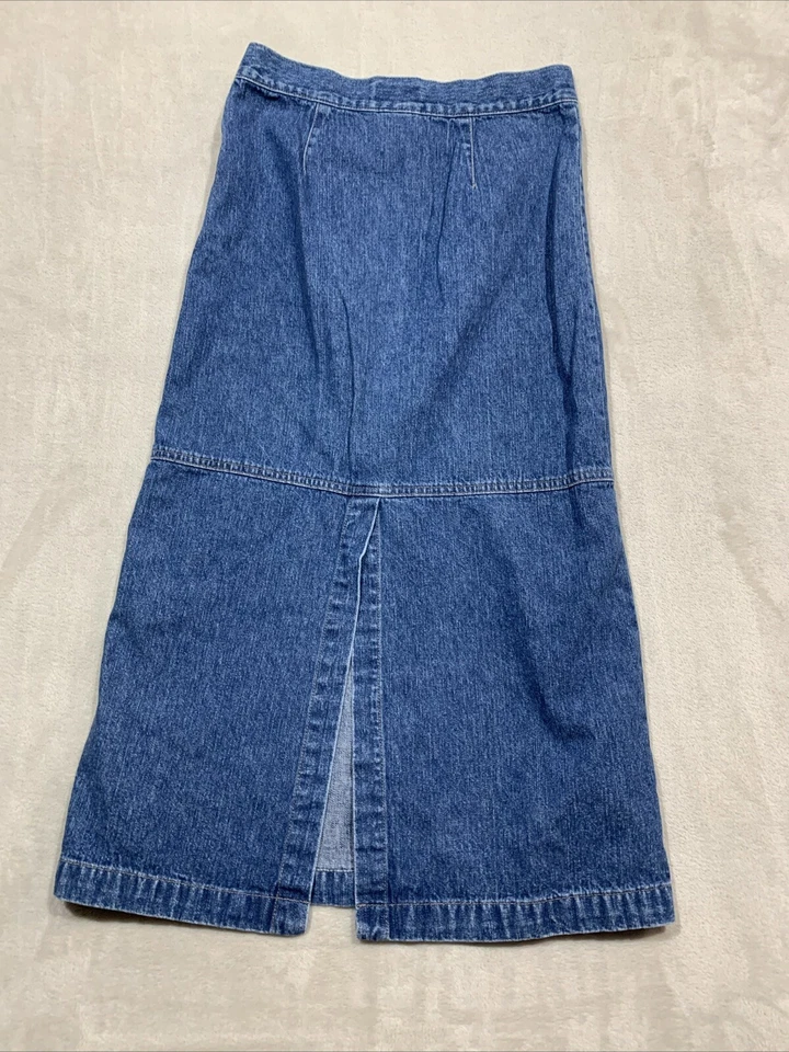 Falda Guess Niñas MIdi Talla 12 Denim Cierre Lateral Bolsillos Frontales Foto 3 de 4