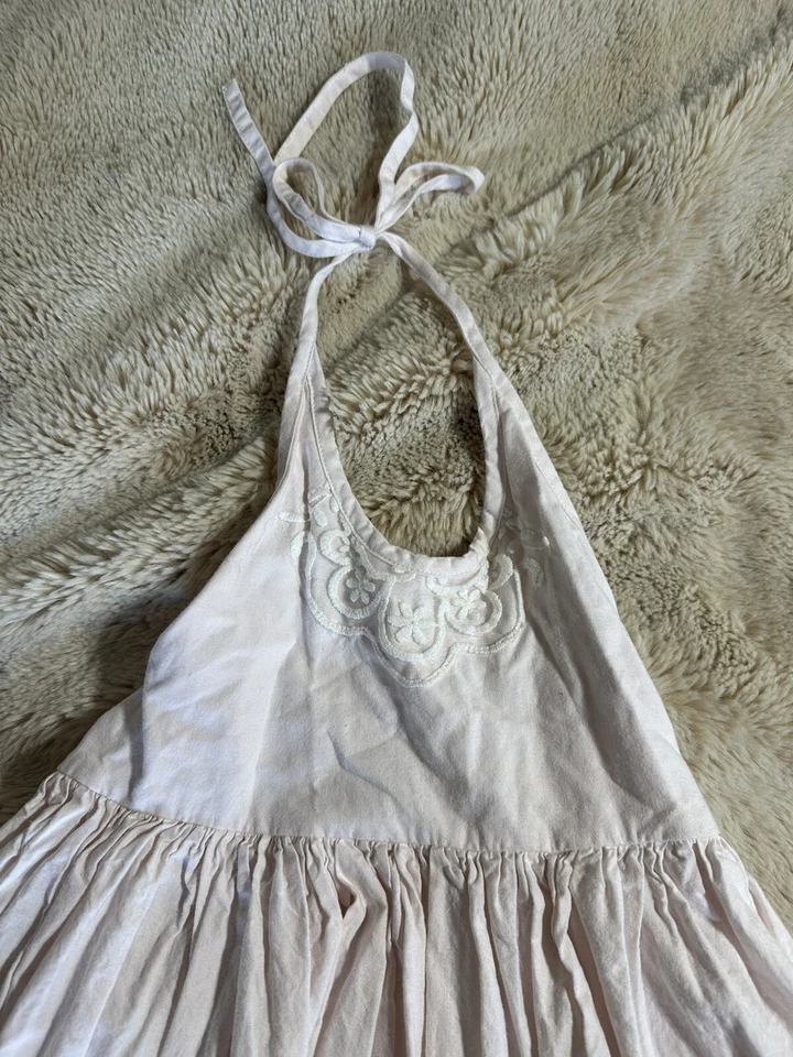 Vestido Muñeca Pastel Blanco Niñas Talla 7 Fluido Línea A Volantes Foto 2 de 4