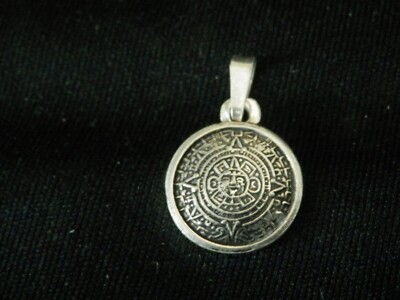 Neat Sterling Silver Mexico Aztec Design Pendant/Charm #425