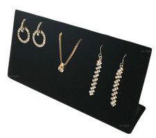 Black Velvet 3Pair Earring Jewelry Display Stand Showcase Pendant Holder 2 3/4"H