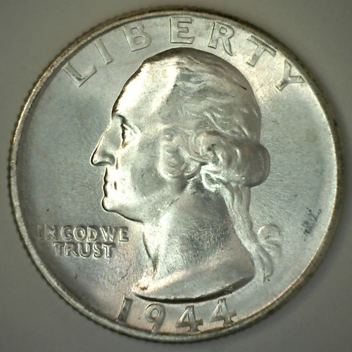 1944 S Washington Silver Quarter Uncirculated 25c BU Coin Twenty Five Cents