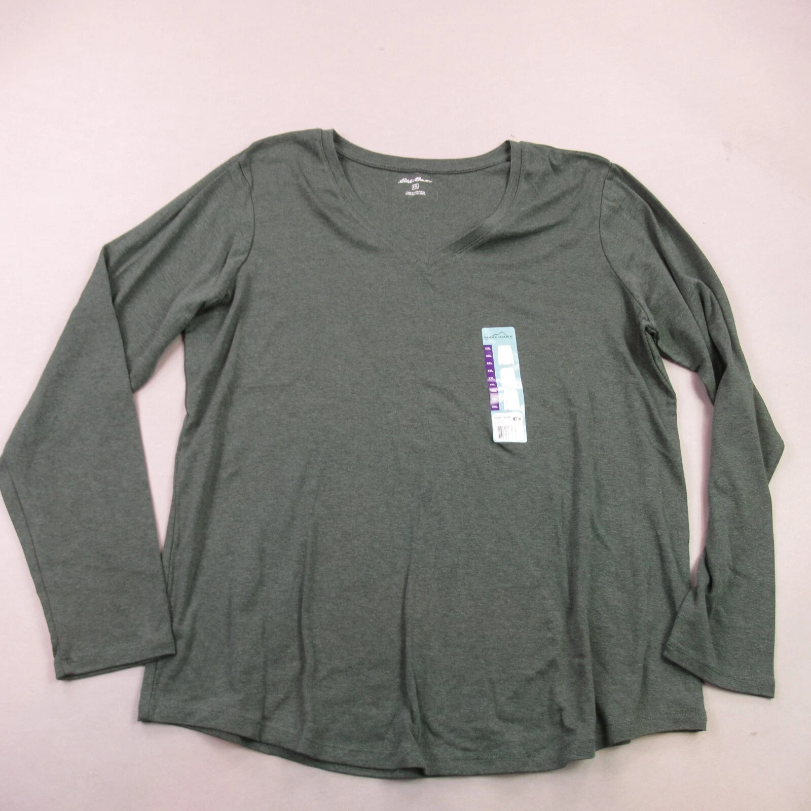 Eddie Bauer Shirt Mens 2XL Long Sleeve Crew Neck Large Lightweight