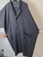 Shirin Guild Charcoal Grey Oversized Coat Cashmere Wool Size Medium Pockets