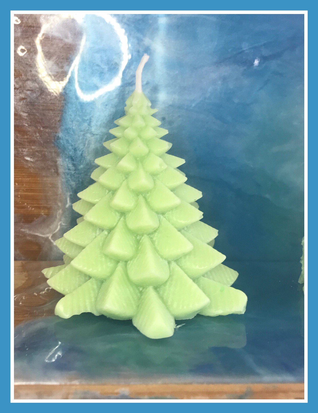 2 Custom green Christmas tree candles eBay
