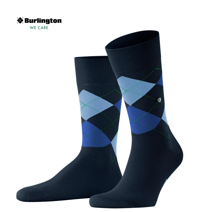 BURLINGTON Argyle Socks/Marine - 6-12 TWIN-PACK