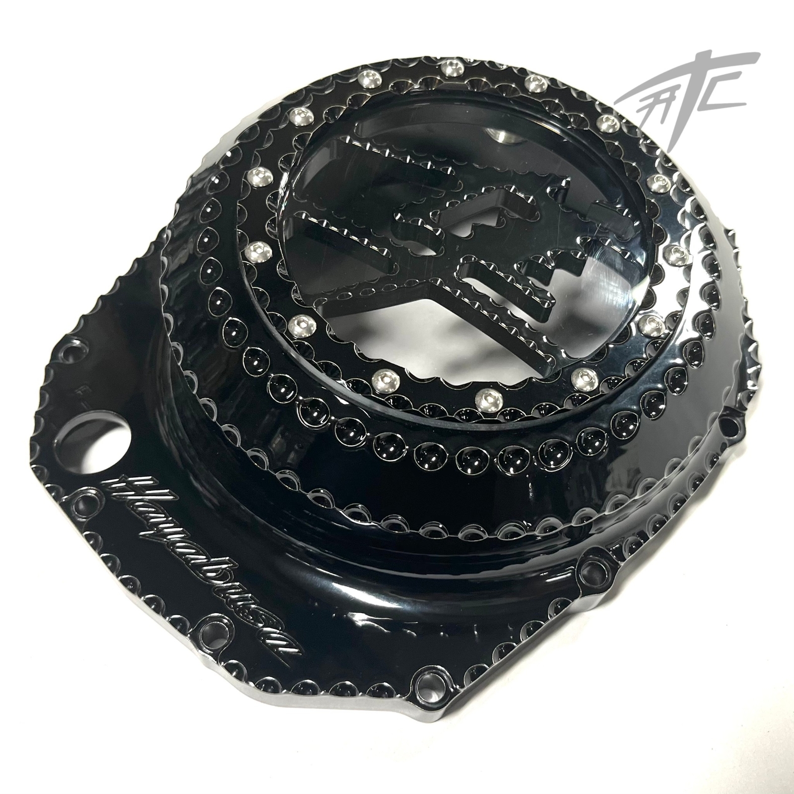 HAYABUSA SOLID BLACK KANJI SEE THROUGH CLUTCH COVER LEDS 9923 SUZUKI