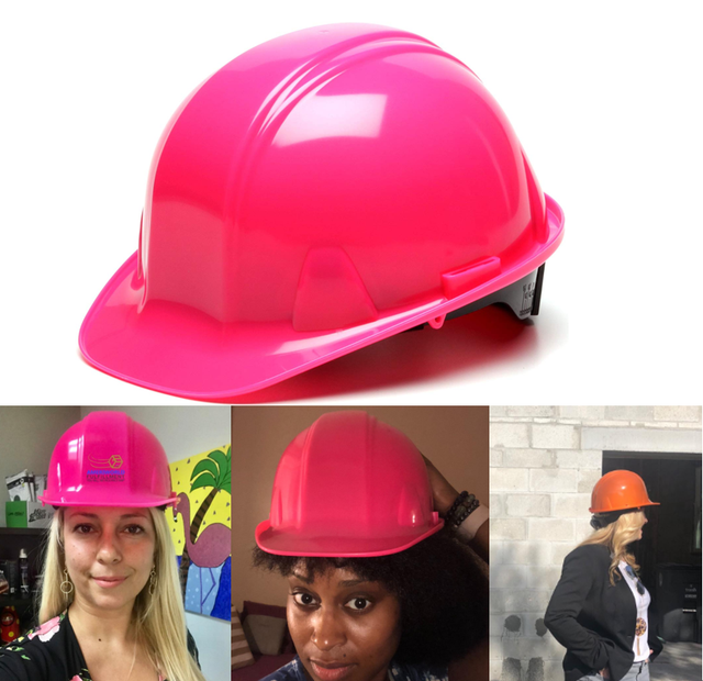 Women's Pink Cap Head Safety Helmet 4 Point Ratchet Suspension Hard Hat
