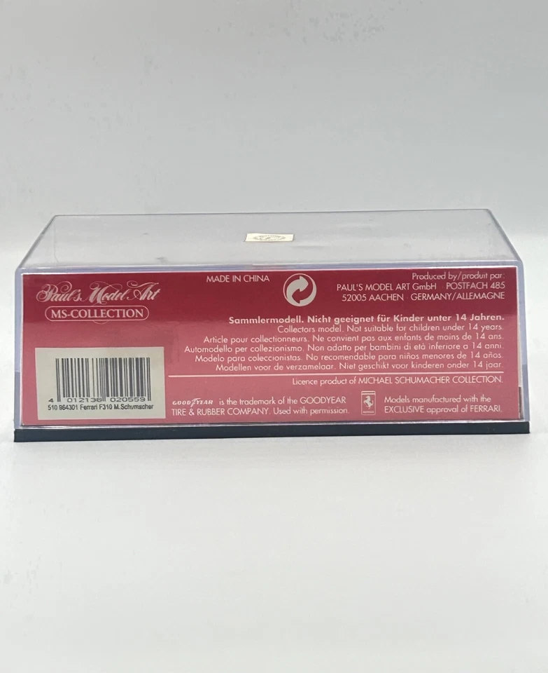 Ferrari F 310 1996 Michael Schumacher Collection Nr 26 1/43 Minichamps - Immagine 3 di 4