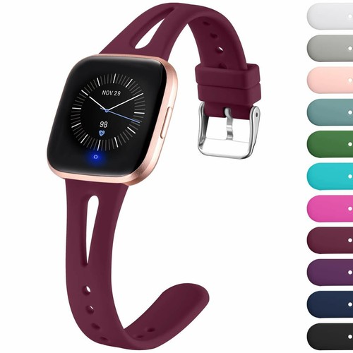 Slim Silicone Watch Band Strap Wrist Bracelet For Fitbit Versa/ Versa 2 / Lite - Picture 11 of 16